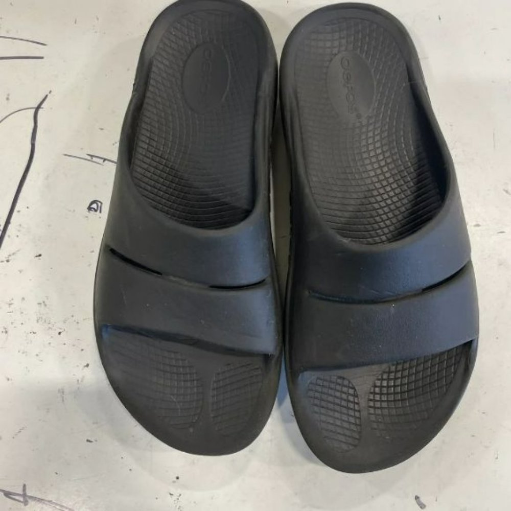 Oofos Ooahh Womens Black Recovery Slip On Slide Sandal Size Mens 8 Womens 10